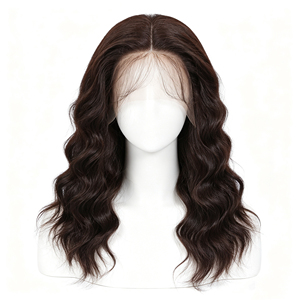 13*4 <b>Full</b> <b>Lace</b> Human Hair Water Wave <b>Wig</b> Deep Brown Transparent <b>Lace</b> Pre Plucked Natural Hairline For Women - Product Image 2