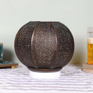 Metal <b>Table</b> <b>Lamp</b> & Tea Light Holder Set Contemporary Home Decor Dual Metal <b>Table</b> <b>Lamp</b> and Tea Light Holder - Product Image 2