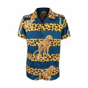 Camiseta bordada personalizada de alta calidad para hombre, ropa de playa para exteriores con cuello propio con estampado de garabatos y logotipo teñido liso - Product Image 4