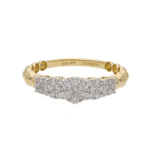 Anillo de oro de 14 quilates con diamantes naturales, elegante banda de aniversario de varias piedras, joyería de boda llamativa o accesorio nupcial de lujo - Product Image 4