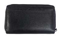 Dompet Kulit Unisex Perlindungan RFID Kompartemen Kartu Kredit Panjang Kantong Ritsleting Uang Kertas Gaya Vintage Kulit Asli
