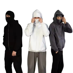 2025 vente chaude tendance mode Ninja-masque sweat à capuche zippé Streetwear Style meilleure qualité cagoule avec col à capuche pour l'hiver - Product Image 1