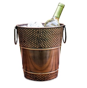 Frais de vente fait à la main en cuivre pur Antique refroidisseur de vin forme ronde en métal fabriqué à la main refroidisseur de vin à bas prix - Product Image 3