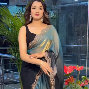 Nouveau style de designer Rich Ramgoli Party Wear Saree avec panneau de diamant fait à la main WorkSaree Collection - Product Image 1