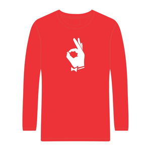 T-shirt à manches longues en coton premium Kappa Alpha Psi YO Hand Sign 1911 rouge, vêtements décontractés de la fraternité grecque - Product Image 3