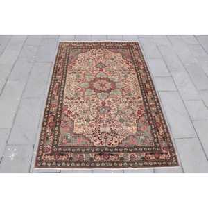 Alfombra Turca Vintage de 6.1x7.5 pies, Alfombra Roja Ikat - Product Image 1