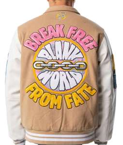 Chaqueta de bombardero de invierno OEM personalizada Vintage Unisex College Varsity Letterman chaqueta Chenille bordado/manga de cuero - Product Image 3