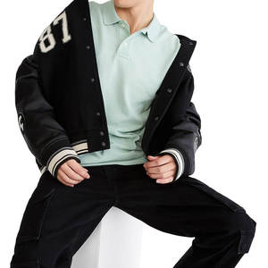 Hombres Casual Manga Corta Cuello Acanalado Deportes Golf Polo Camisetas Casual Streetwear Algodón Golf Polos - Product Image 4