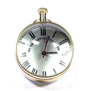 Best Quality Brass Desk Clock Vintage Nautical Design Analog Timepiece Custom Home Decor with Maritime <b>Theme</b> Unique Glass <b>Gift</b> - Product Image 5