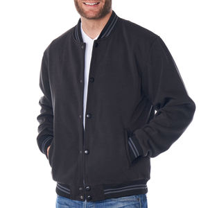 Vente chaude High Street Hommes Hiver Varsity Vestes Élégant Toile Tissu avec Laine Légère Corps En Cuir Hommes Vestes - Product Image 4