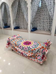 ผ้าคลุมโต๊ะปักลายเป็ดแบบดั้งเดิม aari ผ้าฝ้าย100% จานสีสดใส - Product Image 2