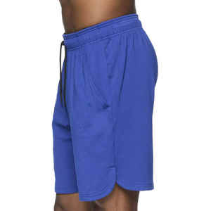 Short de fitness décontracté à motif solide pour hommes Vente Léger Respirant Polyester Mesh Taille moyenne Cordon de serrage Poches zippées de 7 pouces - Product Image 2