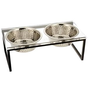 Handcrafted Double Dinner Pet <b>Bowl</b> Steel Wire <b>Stand</b> Polished Metal Pet Food Feeding <b>Bowl</b> for <b>Dogs</b> Wholesale Price - Product Image 1