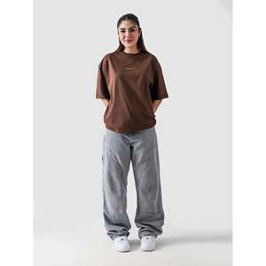 Tissu en jersey marron mocha lavé 100% coton - Product Image 1