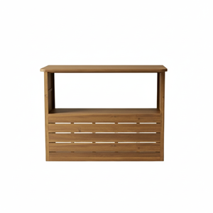 Comptoir de bar de patio avec finition huilée, table de bar extérieure haute, en bois d'acacia massif, OEM/ODM, haute qualité - Product Image 3