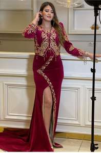 2023 BEAUTIFUL DESIGN EMBROIDERY on MAROON <b>JACKET</b> LINEN SKIRT DRESS Made Silk Embellished CRYSTAL GLASS BEADSSTONEDABKA WORK - Product Image 2