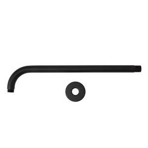 Bras de douche incurvé noir mat avec fixation pour pomme de douche, pour tringles à rideaux - Product Image 2