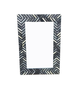 Meilleure vente cadre de miroir Modish incrustation d'os gris motif floral panneau MDF fait forme ronde cadre photo cadre de miroir nouveau Design - Product Image 5