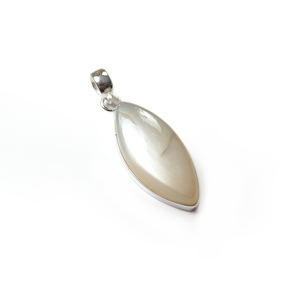Pendentif en argent sterling 925 avec pierre de lune blanche marquise, cabochon lisse, bijoux en pierres précieuses faits à la main, vente en gros - Product Image 2