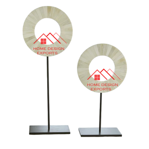 Sculpture décorative en marbre de dessus de table en forme de disque pour la décoration de bureau Sculpture en granit de forme ronde ton de marbre naturel - Product Image 5