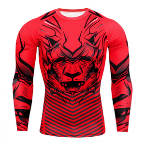 Camisas de compresión de fitness diseñadas 2025 para hombres Impresión de sublimación personalizada MMA BJJ GI Rash Guard OEM/ODM aceptado para adultos - Product Image 4