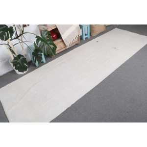 Tapis de 3,4 x 10,8 pieds, tapis turc vintage, tapis en laine à pois blancs - Product Image 4