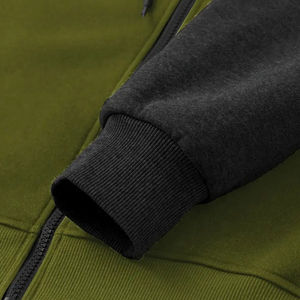 Conjunto de sudadera con capucha y pantalones de chándal informales para hombre-Cremallera, cordón, tela de lana para Otoño/Invierno-Lavable a máquina - Product Image 5