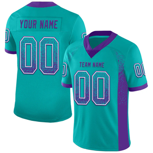 Camiseta personalizada de fútbol americano azul marino para adultos con mangas cortas de tela transpirable-Servicio de personalización OEM - Product Image 4