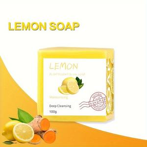 Handmade Solid Facial <b>Soap</b> with Lemon <b>Kojic</b> Acid Main Ingredient Papaya Dark Spot Remover and Whitening Feature - Product Image 2