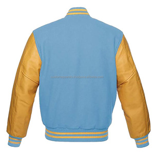 Custom Wool <b>Varsity</b> <b>Jacket</b> with Leather Sleeves High Quality Embroidery Streetwear Letterman Baseball Coat for Men - Product Image 4