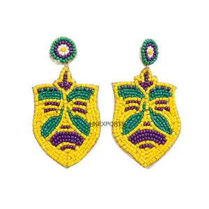 Premium Mardi Gras Perlen Ohrringe: Exquisite Handwerks kunst und hochwertige Materialien