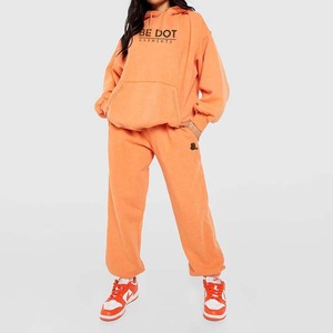 New Cotton Tracksuit for Ladies Casual Wear Oversized Streetwear <b>Drop</b> Shoulder <b>Acid</b> Wash Tracksuit - Product Image 1
