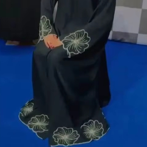 Ropa musulmana tradicional de mujer modesta elegante islámica hermosa mano trabajo Abaya estilo Dubai-accesorio incluido - Product Image 1