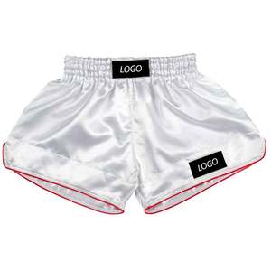 กางเกงขาสั้น mma สีขาว MOQ ต่ำในอัตราการขายส่งปรับแต่งการออกแบบหรือโลโก้ - Product Image 1