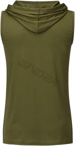 Débardeur athlétique en coton léger pour hommes, tricoté à capuche sans manches, chemises d'entraînement pour la course avec logo personnalisé - Product Image 5
