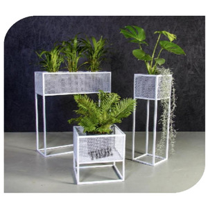 Supports pour plantes en métal robustes Supports de pots de fleurs antirouille intérieurs et extérieurs Présentoir intérieur et extérieur enduit de poudre - Product Image 6