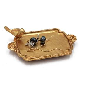 ถาดใส่เครื่องประดับทองเหลืองพร้อมที่ใส่แหวนรูปนก จากผู้ผลิตในอินเดีย - Product Image 1