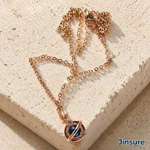 Collar con Colgante de Cielo Estrellado de Dreamy Planet para Mujer, Estilo Bosque, Cadena Corta para Clavícula, Joyería - Product Image 1