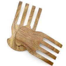 Herramienta de servicio de madera de Acacia/Mango graduada, servidores de mezcla de ensaladas, fruta, postre, cuchara y tenedor para boda - Product Image 6