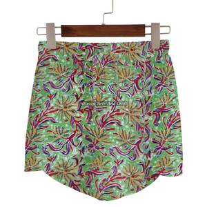 Handmade Wrap Shorts <b>Women's</b> Summer Loungewear Cotton Block Print Wrap Shorts Beach Girls Collection Baby Doll Style - Product Image 3