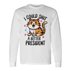 Camiseta de Manga Larga para Amantes de los Gatos Anti-Trump, Camiseta Política Promocional para el Bienestar de los Gatos y Presidenciales Mejores - Product Image 1