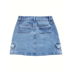 ชุดเดรสผ้ายีนส์มินิฮิปขึ้นสำหรับผู้หญิง Y2K อินเทรนด์กระโปรงตรงเซ็กซี่สะโพกใหญ่เอวสีทึบฤดูใบไม้ผลิปี2025 - Product Image 3