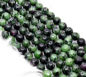 High Quality Wholesale Glossy Loose Beads Strand 15" Long Natural 10mm <b>Ruby</b> Zosite Gemstone Anshul Impex Model RB-RUBZ-10 - Product Image 3