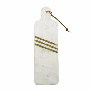 Planche à découper carrée en marbre Taille personnalisée Écologique et durable Fromage Pizza Hacher Design en laiton Bracelet en cuir - Product Image 1