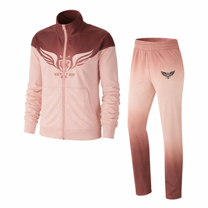 Conjunto Deportivo Personalizado para Mujer con Chaqueta con Cierre y Pantalones Jogger en Degradado, Ropa Deportiva Casual de Dos Piezas - Product Image 1