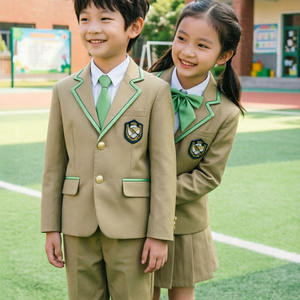 Conjunto de Uniforme Escolar Estilo Británico, Blazer Azul Rey Clásico con Diseño de 3 Piezas, Apto para Jardín de Niños y Escuela Primaria - Product Image 4