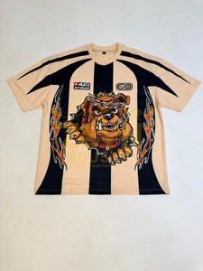เสื้อยืดแขนสั้นผ้าฝ้ายคุณภาพสูงทรงพอดีตัวสไตล์ลำลองพิมพ์ลายกราฟิกสตรีทแวร์บูลด็อกสำหรับผู้ชาย - Product Image 6