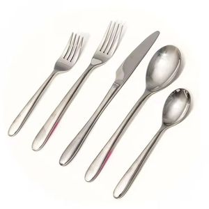 Cubiertos de lujo para restaurante, tenedor pulido con espejo y cuchillo de cuchara, juego de cubiertos de plata de acero inoxidable para boda - Product Image 1