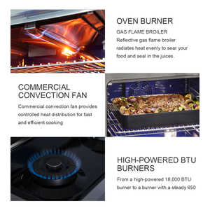 4 Burner hrg3080u 30-inch OEM <span class=keywords><strong>gas</strong></span> di động phạm vi với nướng Top đối lưu lò freestanding cài đặt cho hộ gia đình sử dụng - Product Image 2