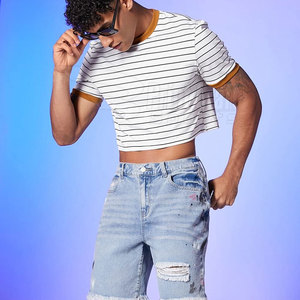 T-shirt de culture sur mesure de conception unique pour les hommes nouveauté t-shirts de culture à séchage rapide de grande taille - Product Image 6